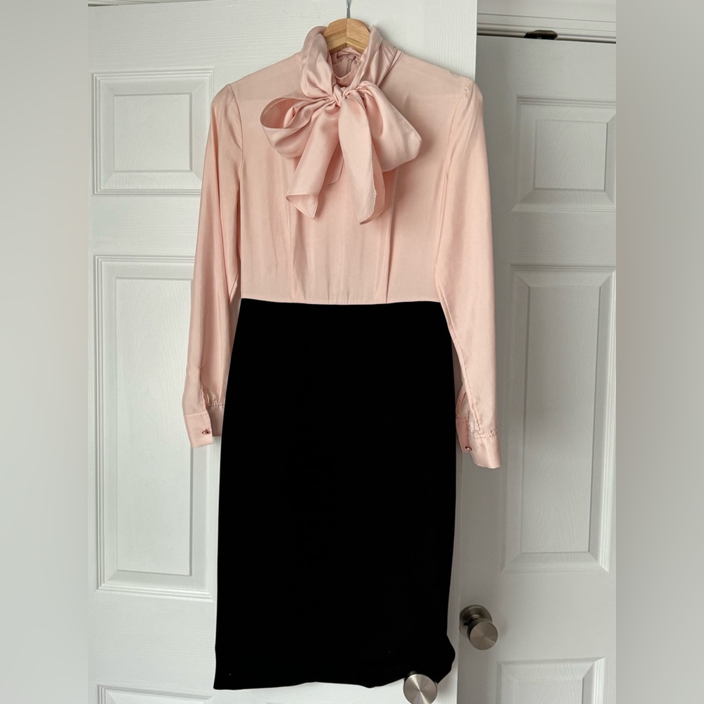 Ted Baker Pink and Black Midi Dress